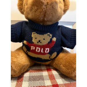 VTG - 1997 Ralph Lauren Polo Teddy Bear Knit Sweater Jointed Legs 15"